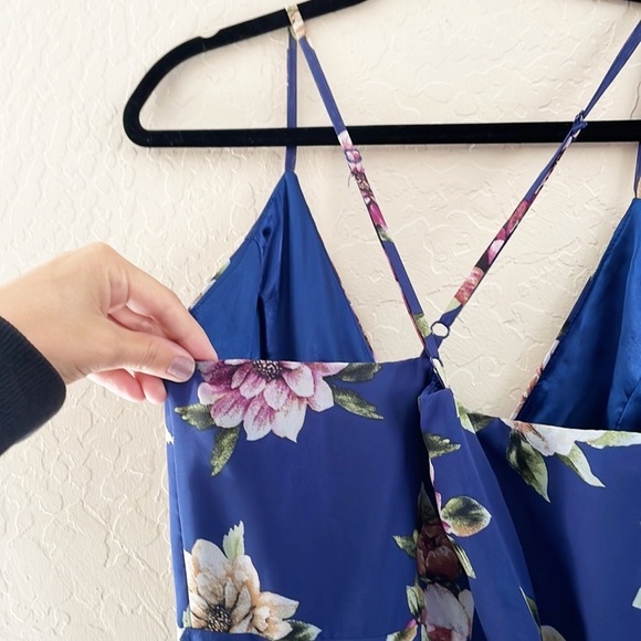 Lulus Blue Floral Maxi Wrap Dress - Picture 6 of 11